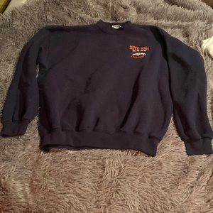 Brand is tultex color is dark or navy blue and the size is a large